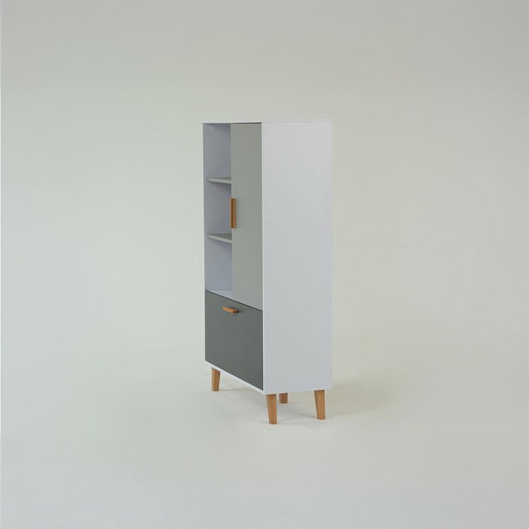 Ραφιέρα Timmy Λευκό-Γραφίτη-Γκρι 90x36x147cm TO-TIMMY1D1K