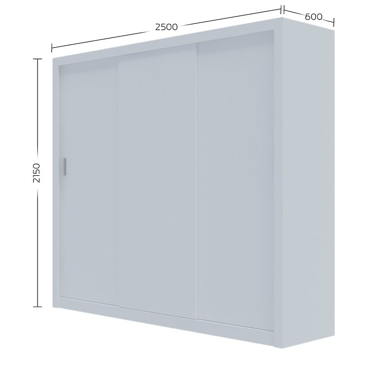 Ντουλάπα Grandio Λευκή 250x60x215cm GR-GRAND-1