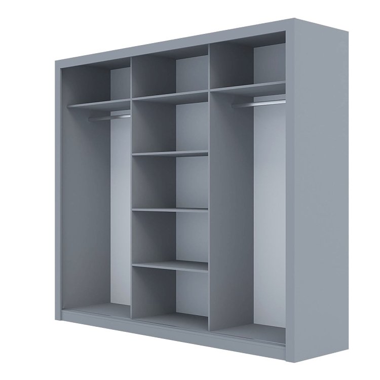 Ντουλάπα Grandio Γκρι 250x60x215cm GR-GRAND-3