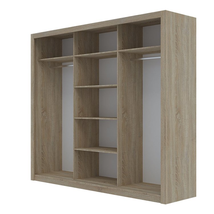 Ντουλάπα Grandio Σονόμα με καθρέφτη 250x60x215cm GR-GRANDMIR