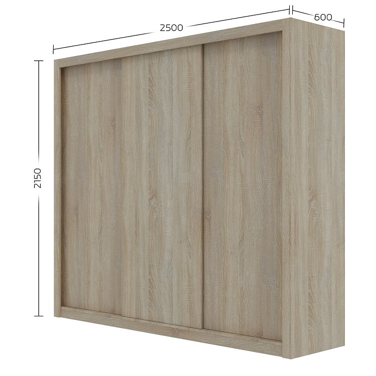 Ντουλάπα Grandio Σονόμα με καθρέφτη 250x60x215cm GR-GRANDMIR