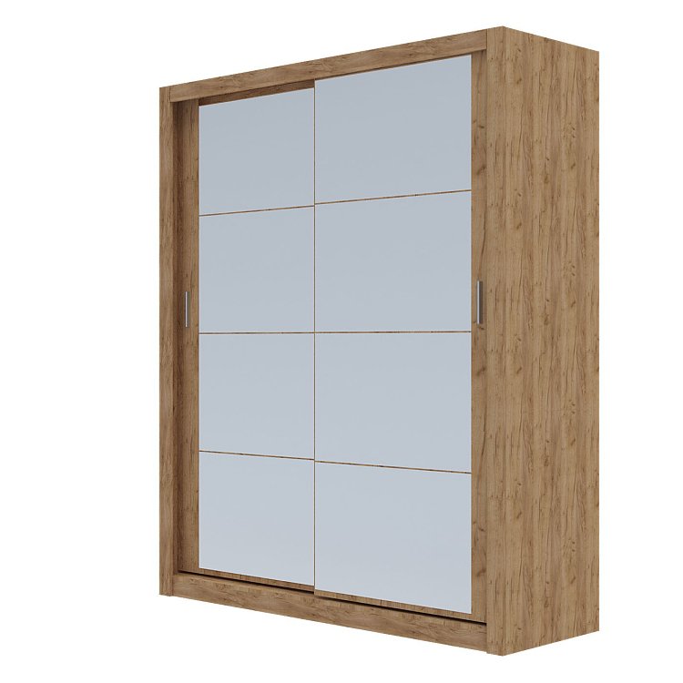 Ντουλάπα Reflex Χρυσό Δρυς με καθρέφτη 180x60x215cm GR-REFLMIR-2