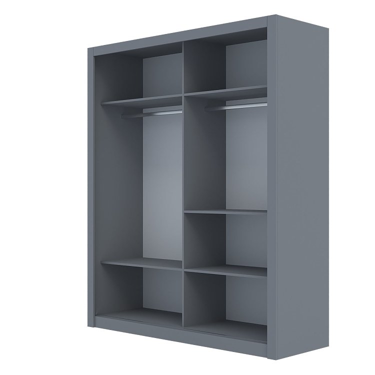 Ντουλάπα Reflex Γκρι με καθρέφτη 180x60x215cm GR-REFLMIR-3