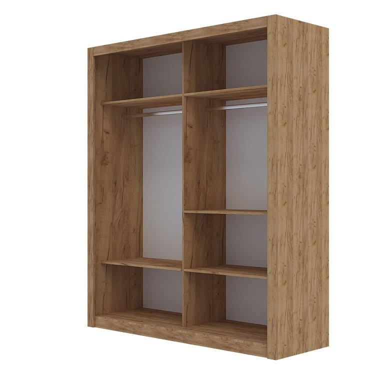 Ντουλάπα Reflex Χρυσό Δρυς με καθρέφτη 180x60x215cm GR-REFLMIR-2