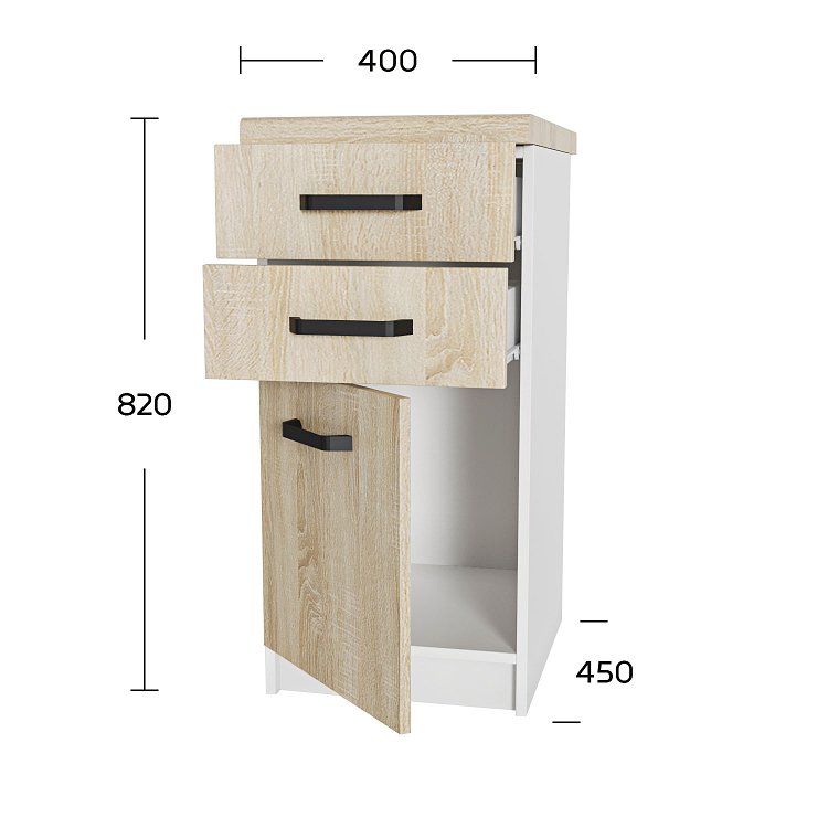 Anita Κάτω Ντουλάπι-Συρταριέρα Σονόμα 40x60x82cm DDR4082A01
