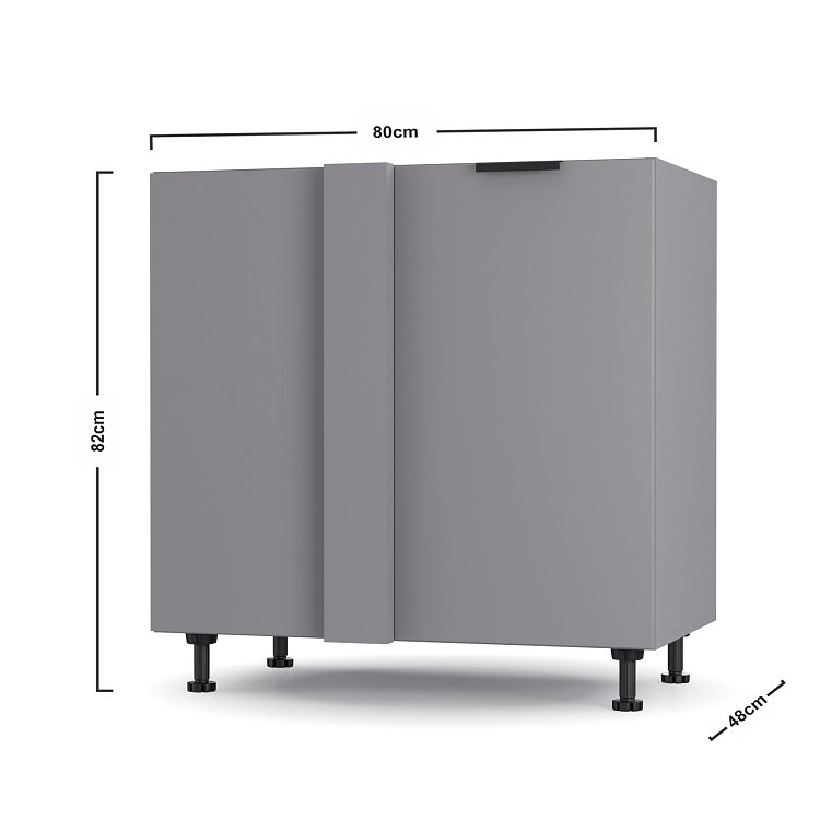 Craft Κάτω Γωνιακό Ντουλάπι Γραφίτη 100x48x82cm BC80822C01