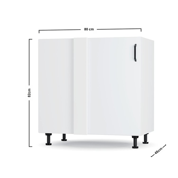 Modest Κάτω Γωνιακό Ντουλάπι Λευκό 100x48x82cm BC80822M02