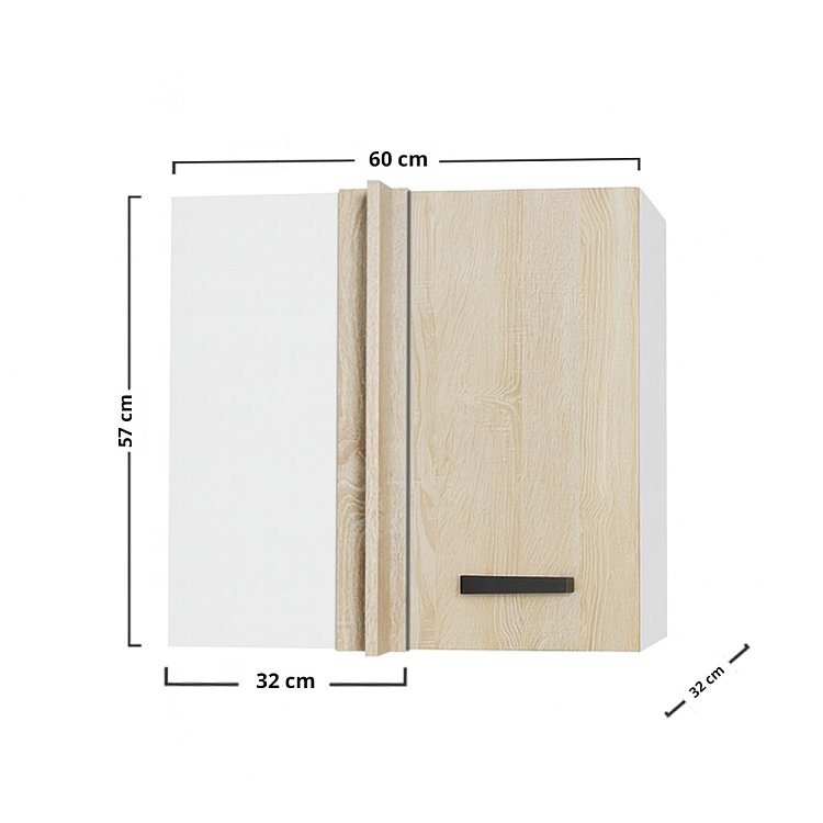Anita Πάνω Γωνιακό Ντουλάπι Σονόμα 60x32x57cm UA6057A01
