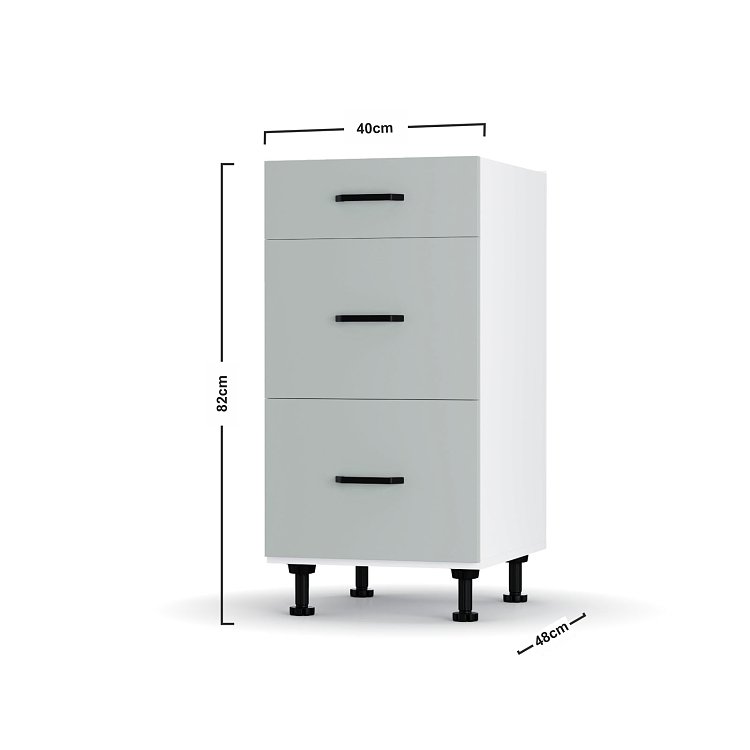 Modest Κάτω Ντουλάπι Συρταριέρα Γκρι  40x48x82 εκ LD1240M05