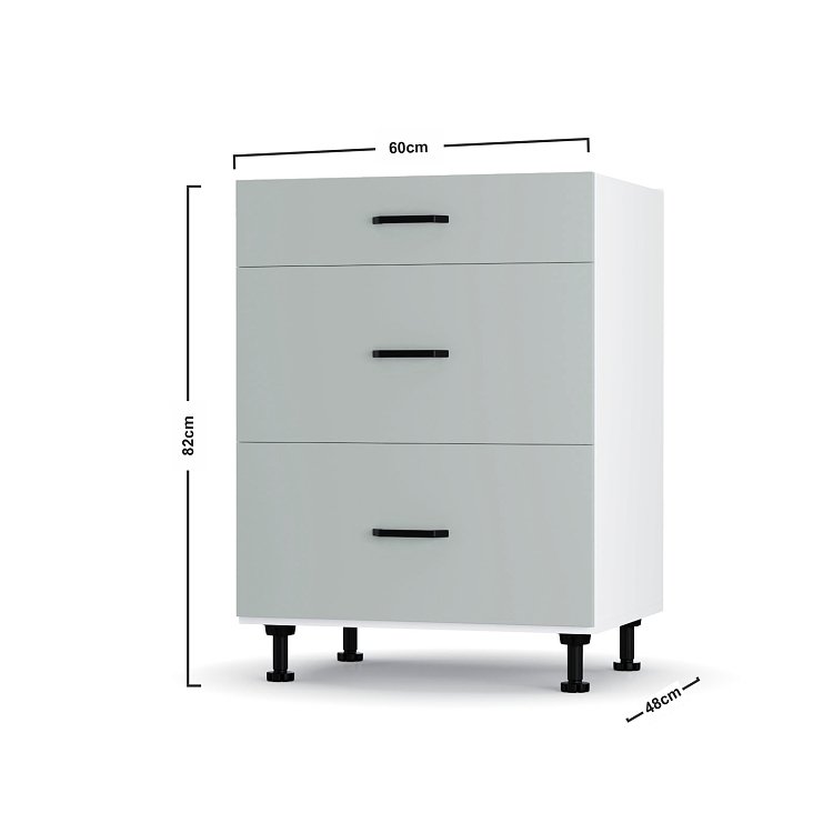 Modest Κάτω Ντουλάπι Συρταριέρα Γκρι  60x48x82εκ LD1260M05