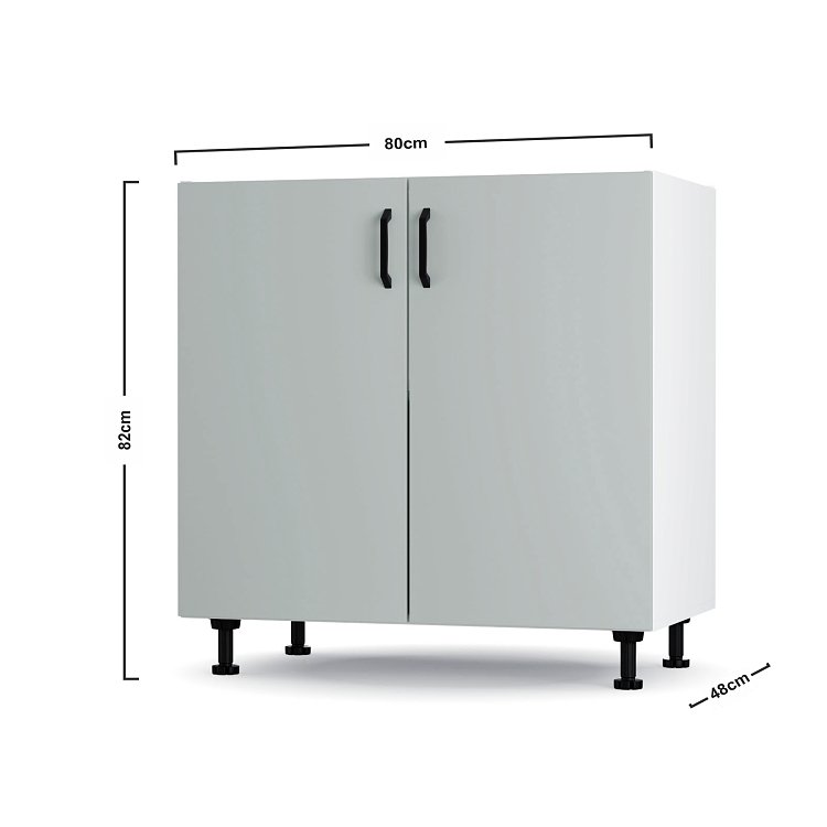 Modest Κάτω Ντουλάπι Νεροχύτη Γκρι 80x48x82cm LS8082M05