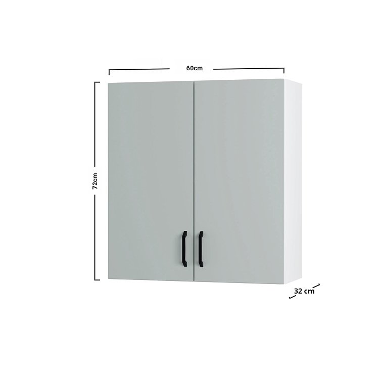 Modest Πάνω Ντουλάπι Γκρι 60x32x72εκ W6072M05