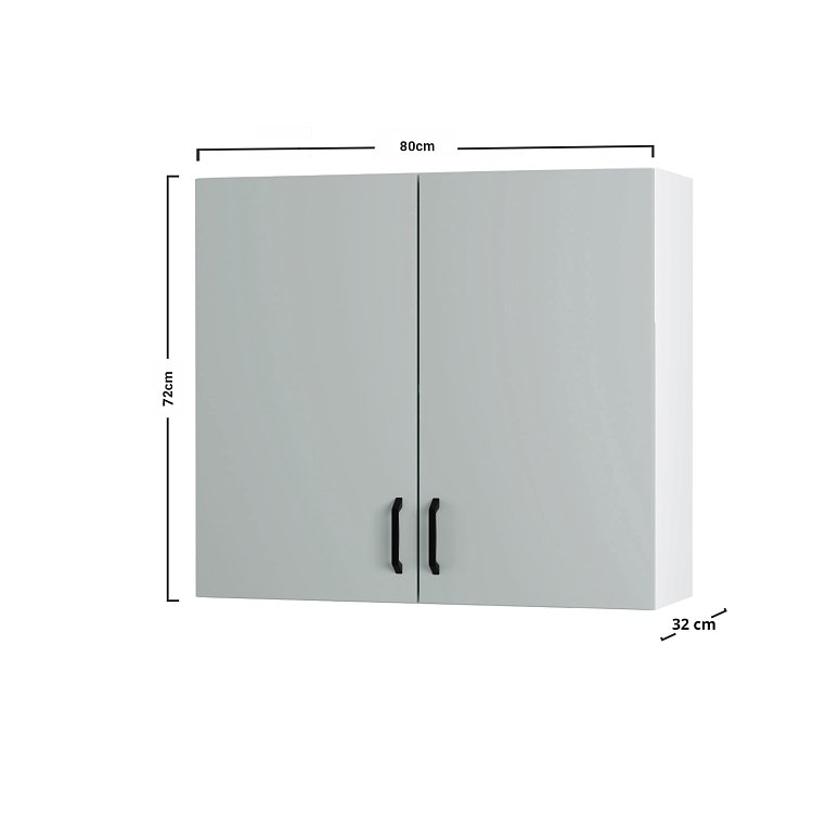 Modest Πάνω Ντουλάπι Γκρι 80x32x72εκ W8072M05