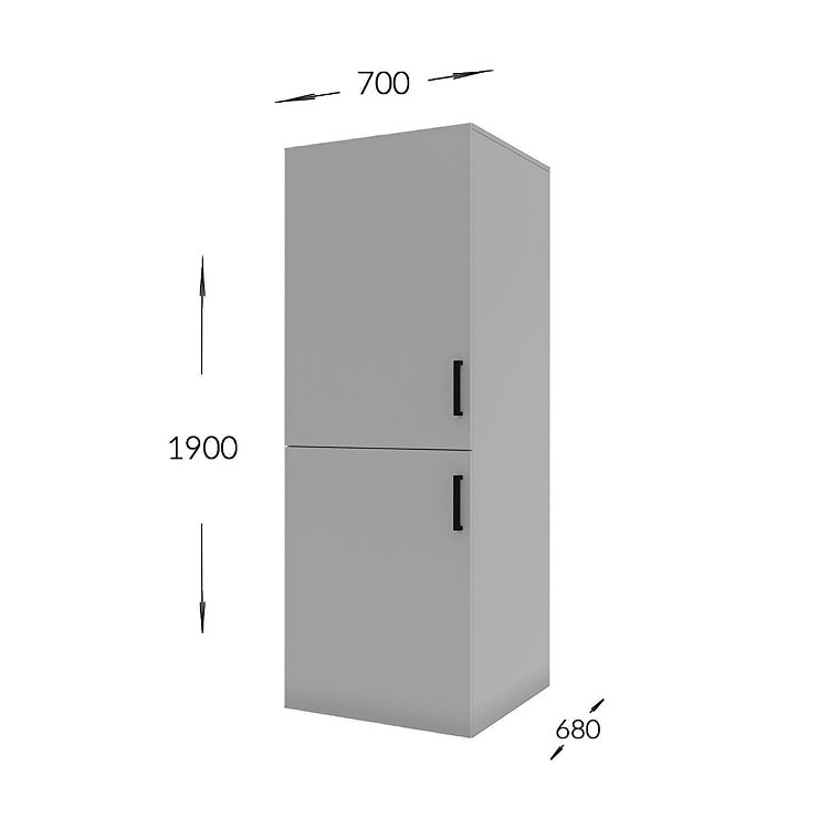Ντουλάπα Πλυντηρίου Laundry Γκρι 70x68x190cm GR-LAUNDRY-2