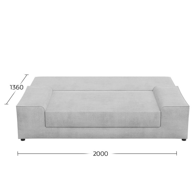 Καναπές Κρεβάτι Favorite Τριθέσιος Γκρι 200x81x71cm GR-FAV-MA95
