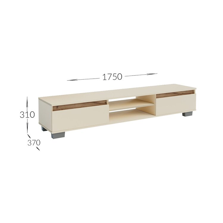 Έπιπλο TV Lilu Μπεζ-Σκούρο Δρυς 175x37x31cm GR-LILUTV
