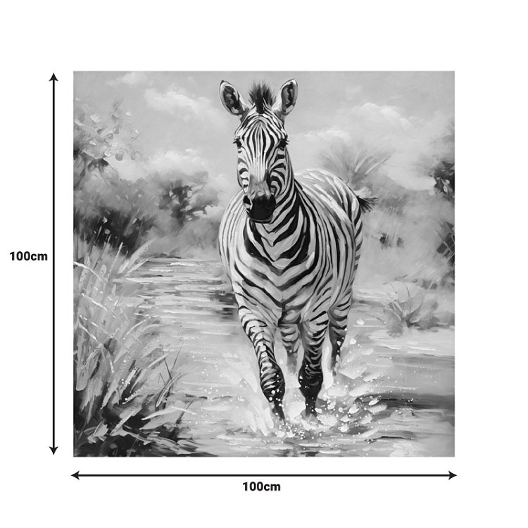 Πίνακας σε καμβά Zebrero Inart 100x3x100εκ 296-000050