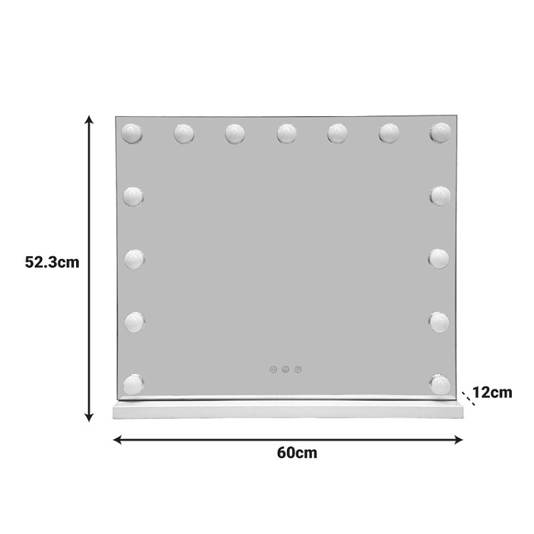 Καθρέπτης Led Hollywood pakoworld μέταλλο λευκό 60x12x52.3εκ 298-000050