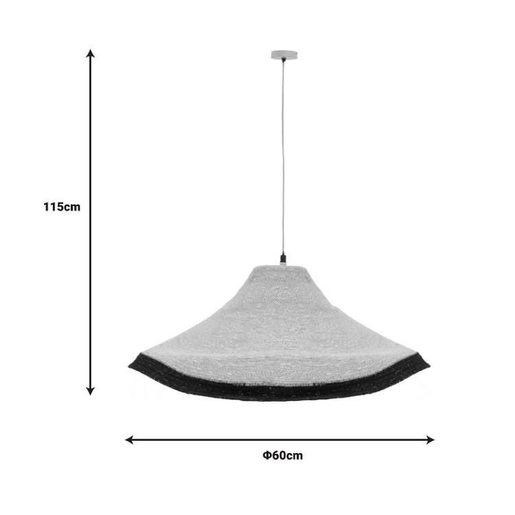 Φωτιστικό οροφής Hatty Inart E27 φυσικό Φ60x115εκ 311-000014