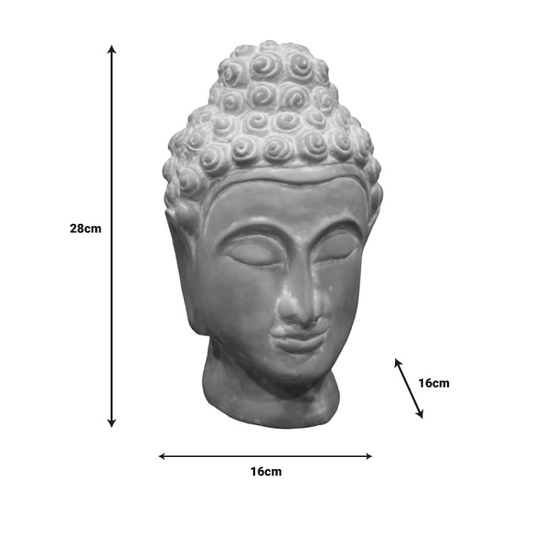 Επιτραπέζιο διακοσμητικό βούδας Rolia Inart γκρι terracotta 16x16x28εκ 312-000014