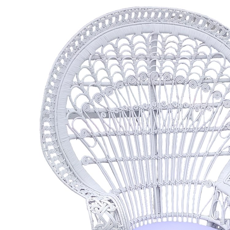 Πολυθρόνα Dorothy Inart με λευκό μαξιλάρι-λευκό rattan 115x53x147εκ 314-000001