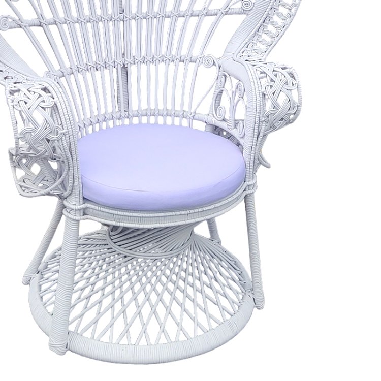 Πολυθρόνα Dorothy Inart με λευκό μαξιλάρι-λευκό rattan 115x53x147εκ 314-000001