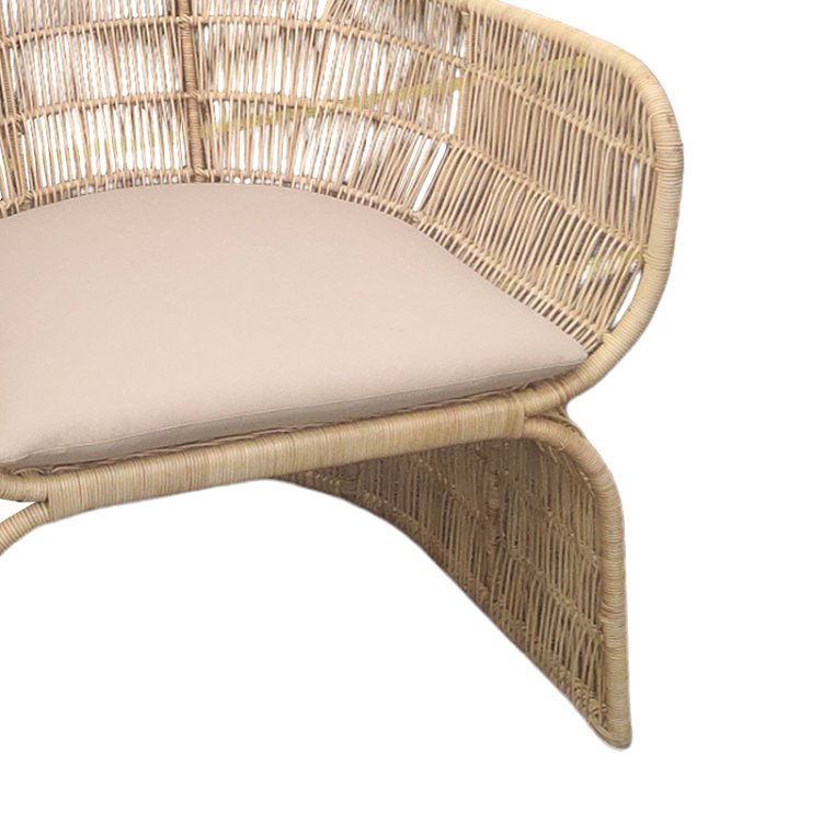 Πολυθρόνα Jake Inart με μπεζ μαξιλάρι-φυσικό rattan 110x86x145εκ 314-000005
