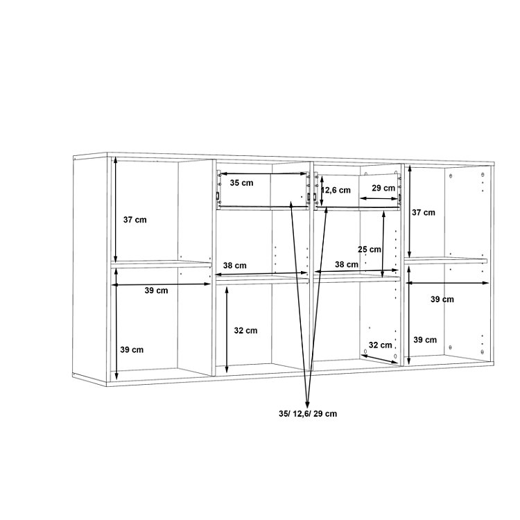 Μπουφές Drepen pakoworld μελαμίνη σε λευκό και sonoma χρώμα 162.3x34.2x81.7εκ 318-000022
