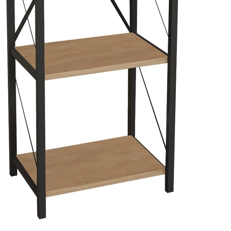Βιβλιοθήκη Glase pakoworld oak μελαμίνης-μαύρο μέταλλο 40x30x150εκ 321-000008