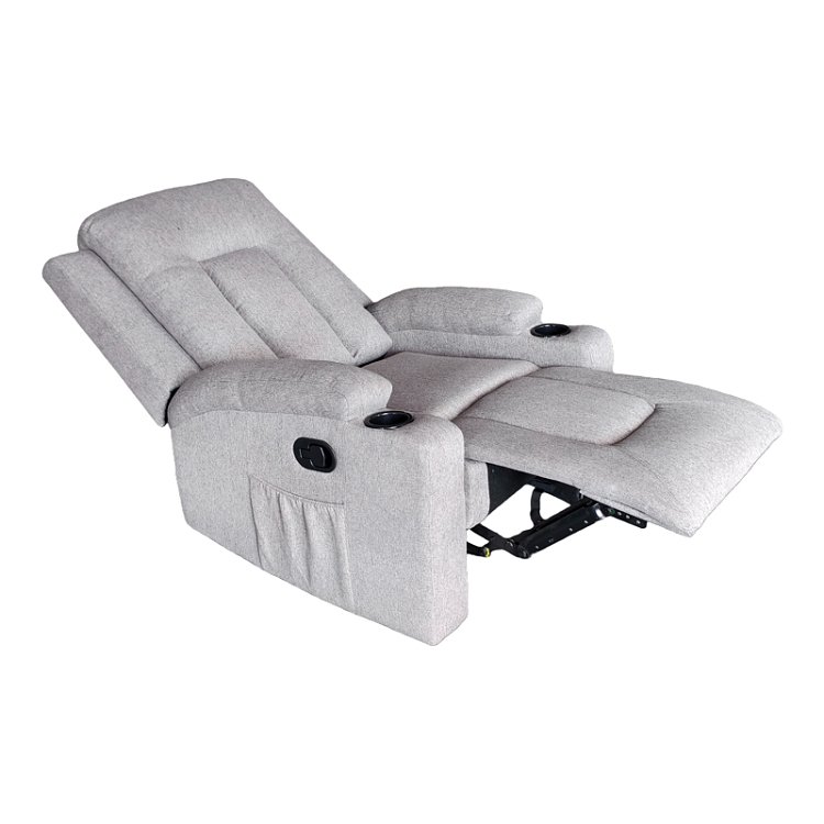 Πολυθρόνα relax Gessel pakoworld ύφασμα σε γκρι-μπεζ 80x90x98εκ 331-000008