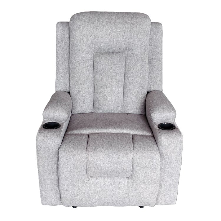 Πολυθρόνα relax Gessel pakoworld ύφασμα σε γκρι-μπεζ 80x90x98εκ 331-000008