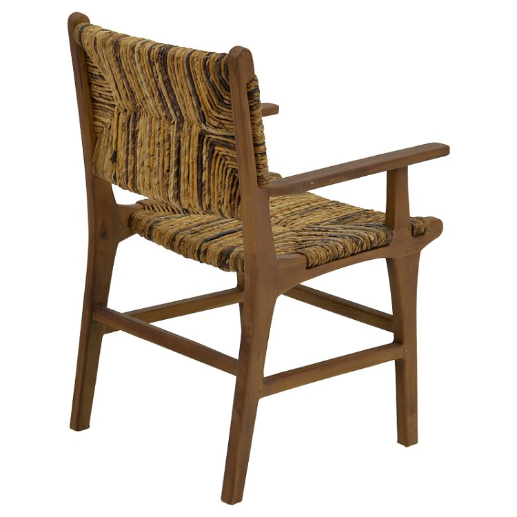 Πολυθρόνα Refane pakoworld φυσικό teak ξύλο-ψάθα 55x60x85εκ 336-000008