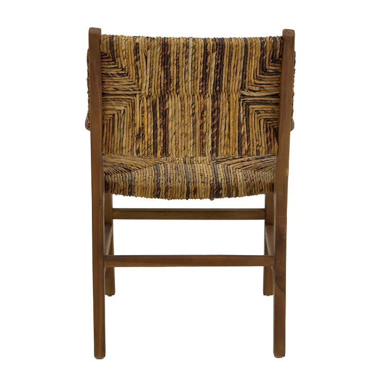 Πολυθρόνα Refane pakoworld φυσικό teak ξύλο-ψάθα 55x60x85εκ 336-000008