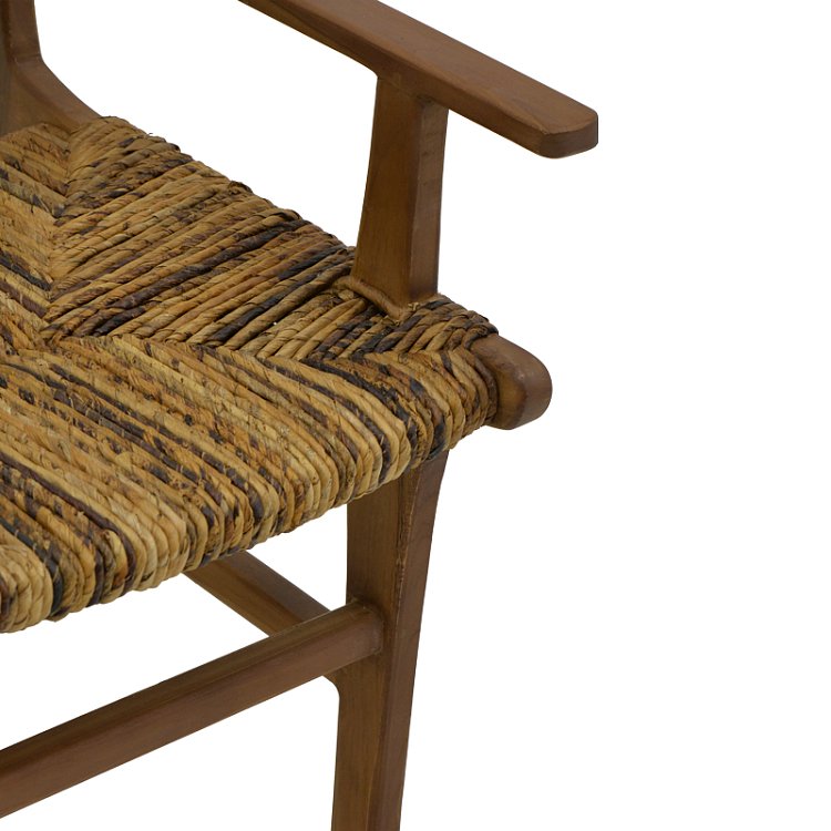 Πολυθρόνα Refane pakoworld φυσικό teak ξύλο-ψάθα 55x60x85εκ 336-000008