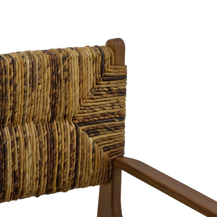 Πολυθρόνα Refane pakoworld φυσικό teak ξύλο-ψάθα 55x60x85εκ 336-000008
