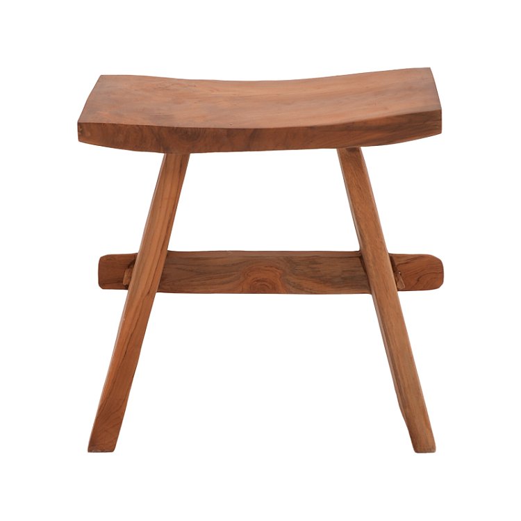 Σκαμπό Shogun pakoworld teak ξύλο σε φυσική απόχρωση 46x28x46εκ 338-000017