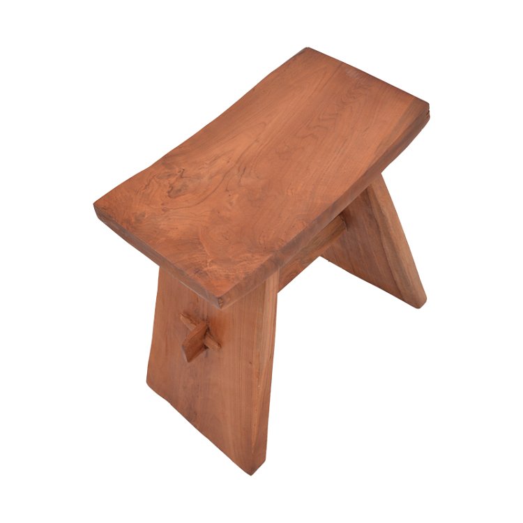 Σκαμπό Shogun pakoworld teak ξύλο σε φυσική απόχρωση 46x28x46εκ 338-000017
