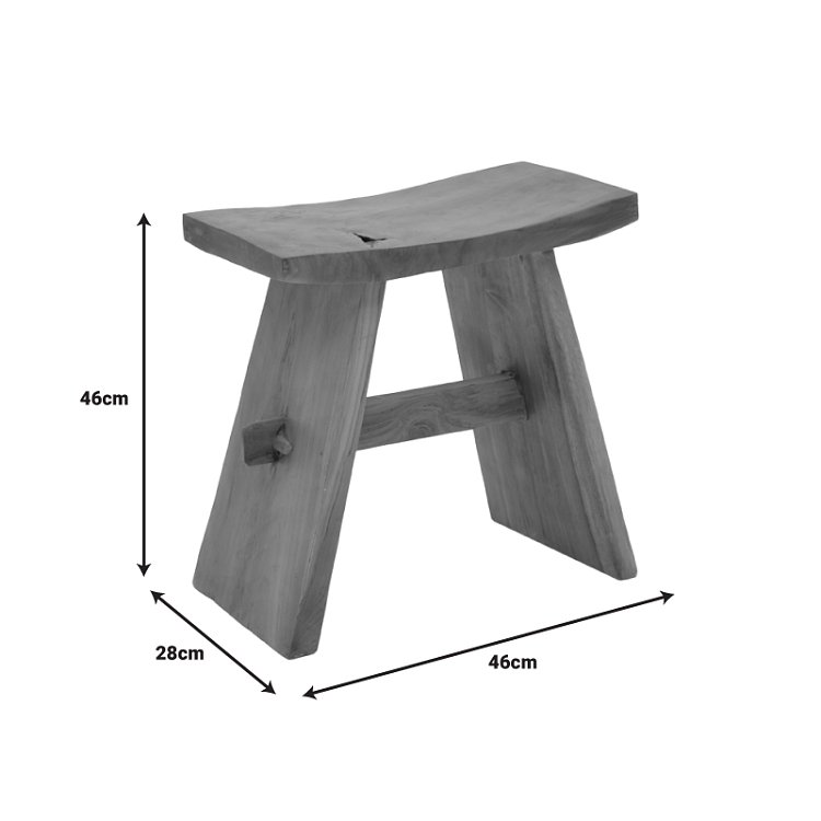 Σκαμπό Shogun pakoworld teak ξύλο σε φυσική απόχρωση 46x28x46εκ 338-000017