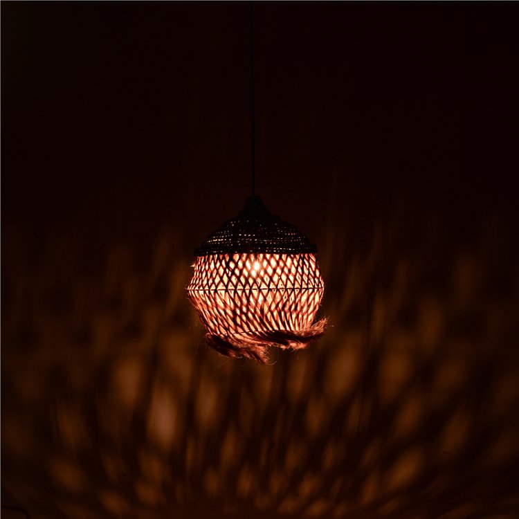 Φωτιστικό οροφής Fiorine Inart abaca σε φυσικό χρώμα Φ35x45εκ 339-000019