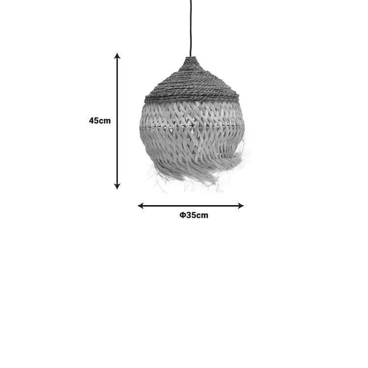 Φωτιστικό οροφής Fiorine Inart abaca σε φυσικό χρώμα Φ35x45εκ 339-000019