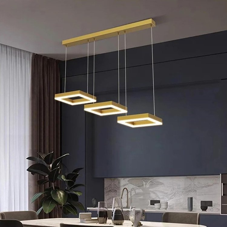 Φωτιστικό οροφής τρίφωτο Benor pakoworld led μέταλλο χρυσό 70x20x15εκ 342-000100