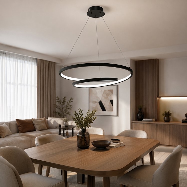 Φωτιστικό οροφής Rexon pakoworld led μέταλλο μαύρο Φ49x12εκ 342-000103