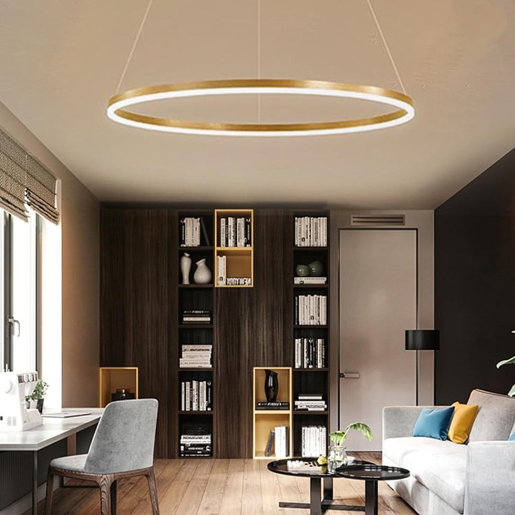 Φωτιστικό οροφής Nebrian pakoworld led μέταλλο χρυσό Φ60x15εκ 342-000104