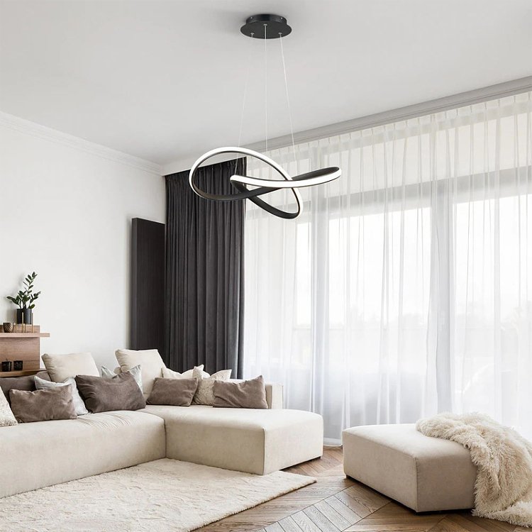 Φωτιστικό οροφής Artisun pakoworld led μέταλλο μαύρο Φ56x100εκ 342-000130