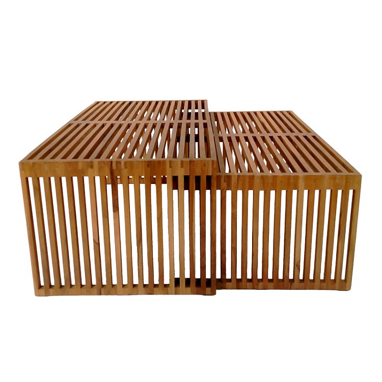Τραπέζι Tinnie pakoworld σετ 2τεμ teak ξύλο σε φυσική απόχρωση 343-000027