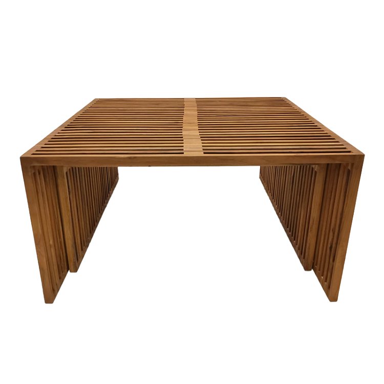 Τραπέζι Tinnie I pakoworld σετ 2τεμ teak ξύλο σε φυσική απόχρωση 343-000028