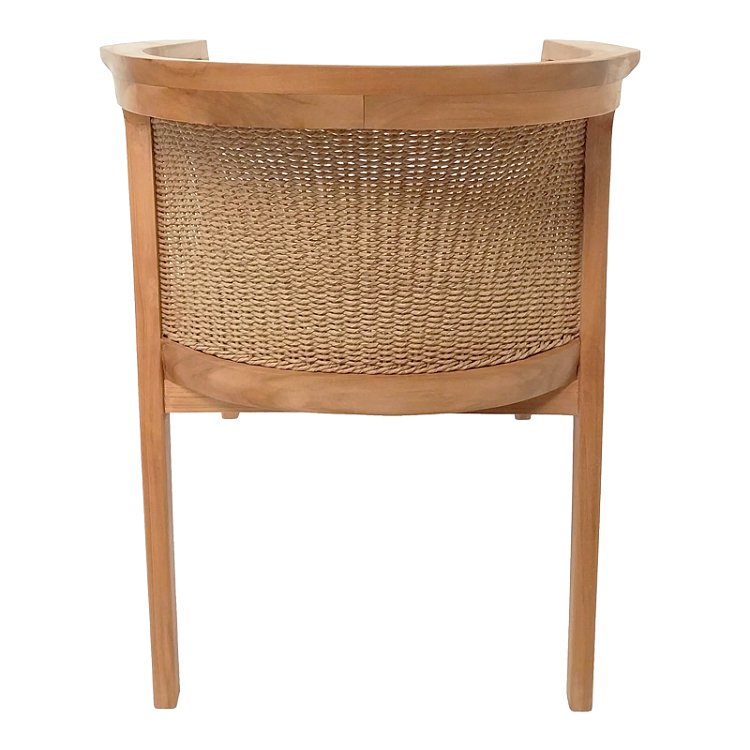 Πολυθρόνα Granny pakoworld teak wood και συνθετικό σχοινί σε φυσική απόχρωση 60x60x82εκ 343-000034