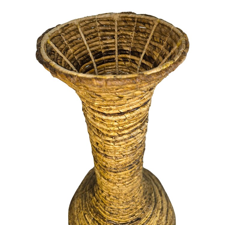 Διακοσμητικό βάζο Strail Inart banana rope σε φυσική απόχρωση Φ40x100εκ 343-000096