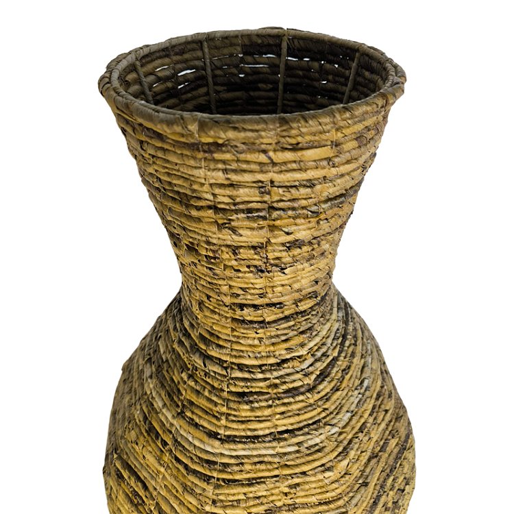 Διακοσμητικό βάζο Lerpon Inart banana rope σε φυσική απόχρωση Φ40x100εκ 343-000097