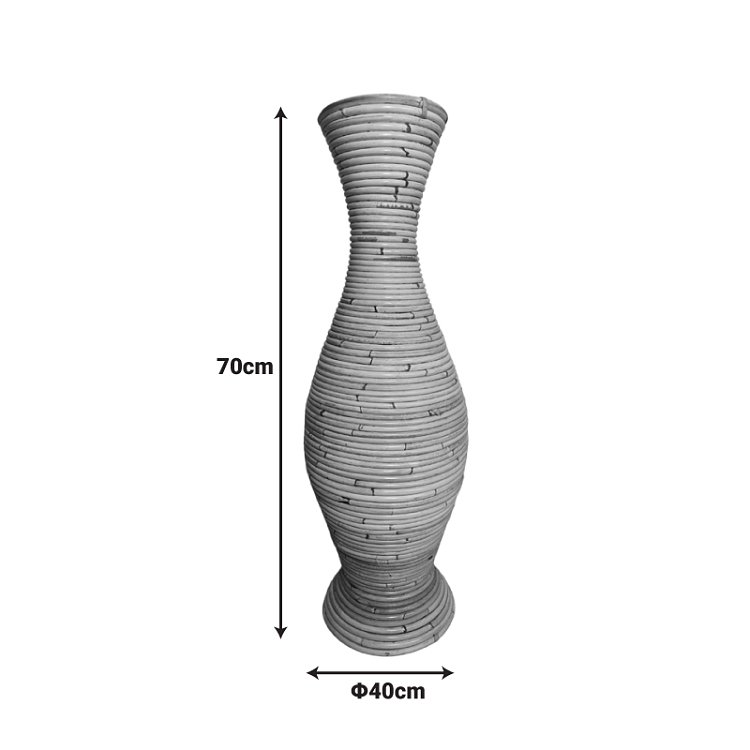 Βάζο Virnia Inart pe rattan σε φυσική απόχρωση Φ40x70εκ 343-000108